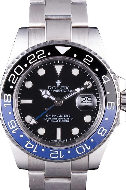 MiroTime 0801 Rolex GMT MASTER II BLACK BLUE BEZEL 2013 rl431 621393